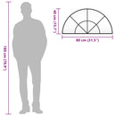 vidaXL fekete ívelt vas fali tükör 80 x 40 cm