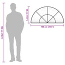 vidaXL fekete ívelt vas fali tükör 100 x 50 cm