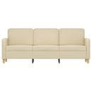 vidaXL 3 személyes krémszínű szövet kanapé 180 cm