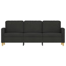 vidaXL 3 személyes fekete szövetkanapé 180 cm