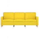 vidaXL 3 személyes világossárga szövet kanapé 180 cm