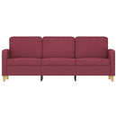 vidaXL 3 személyes bordó szövet kanapé 180 cm