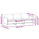 vidaXL 3 személyes fekete szövetkanapé 180 cm