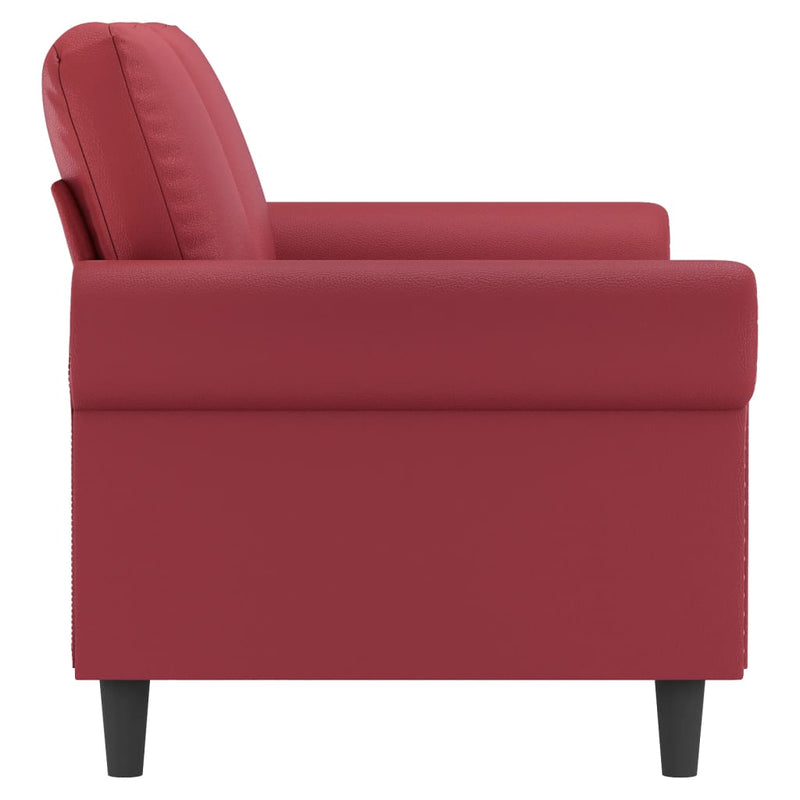 vidaXL 2 személyes bordó színű műbőr kanapé 140 cm