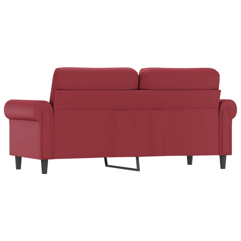 vidaXL 2 személyes bordó színű műbőr kanapé 140 cm