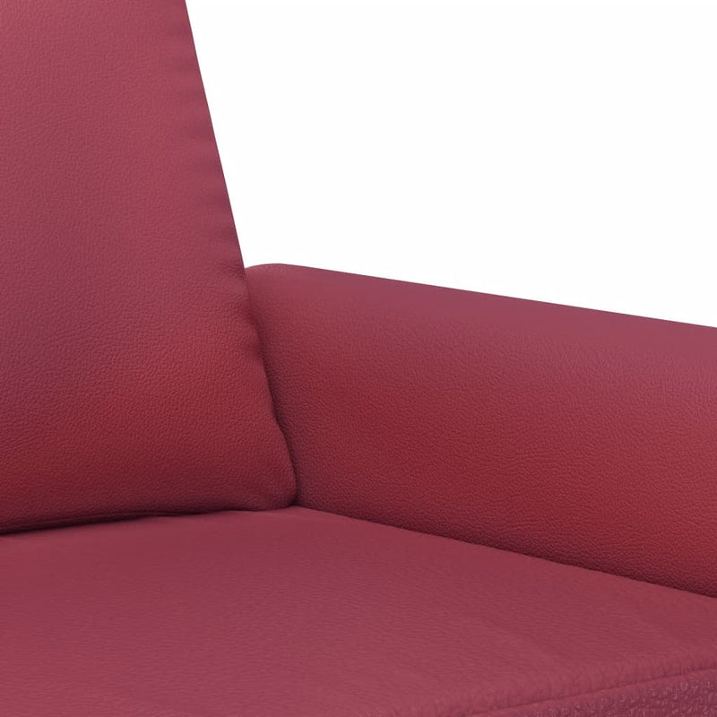 vidaXL 2 személyes bordó színű műbőr kanapé 140 cm