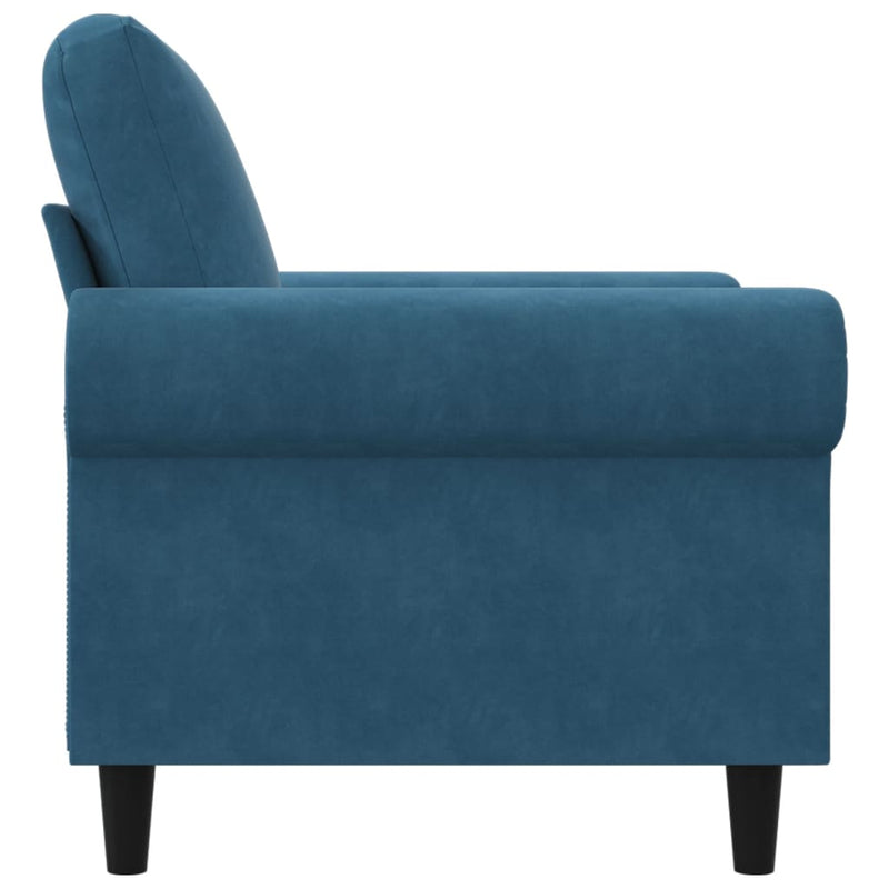 vidaXL kék bársony kanapéfotel 60 cm