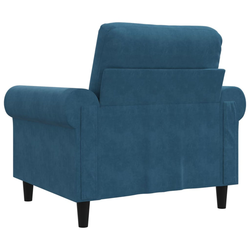 vidaXL kék bársony kanapéfotel 60 cm