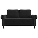 vidaXL kétszemélyes fekete bársony kanapé 120 cm