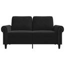 vidaXL kétszemélyes fekete bársony kanapé 120 cm