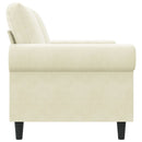 vidaXL kétszemélyes krémszínű bársony kanapé 120 cm