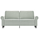 vidaXL kétszemélyes világosszürke bársony kanapé 140 cm