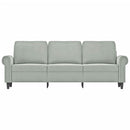 vidaXL 3 személyes világosszürke bársony kanapé 180 cm