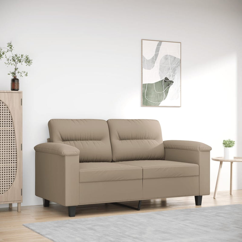 vidaXL kétszemélyes tópszínű mikroszálas szövetkanapé 120 cm