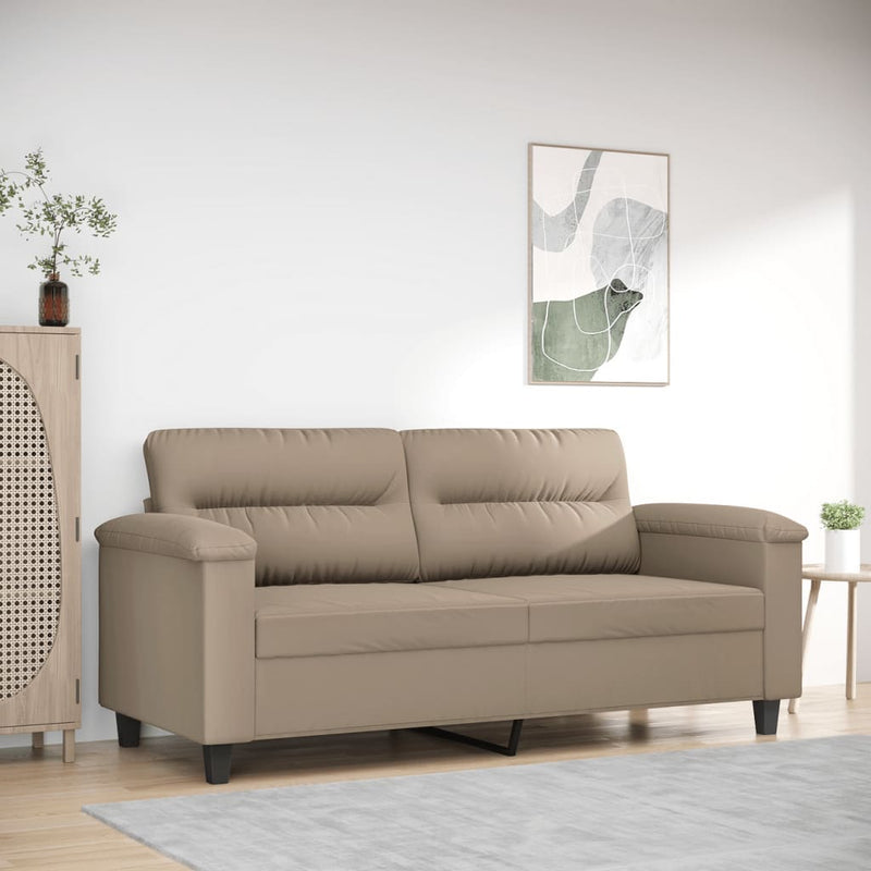 vidaXL kétszemélyes tópszínű mikroszálas szövetkanapé 140 cm