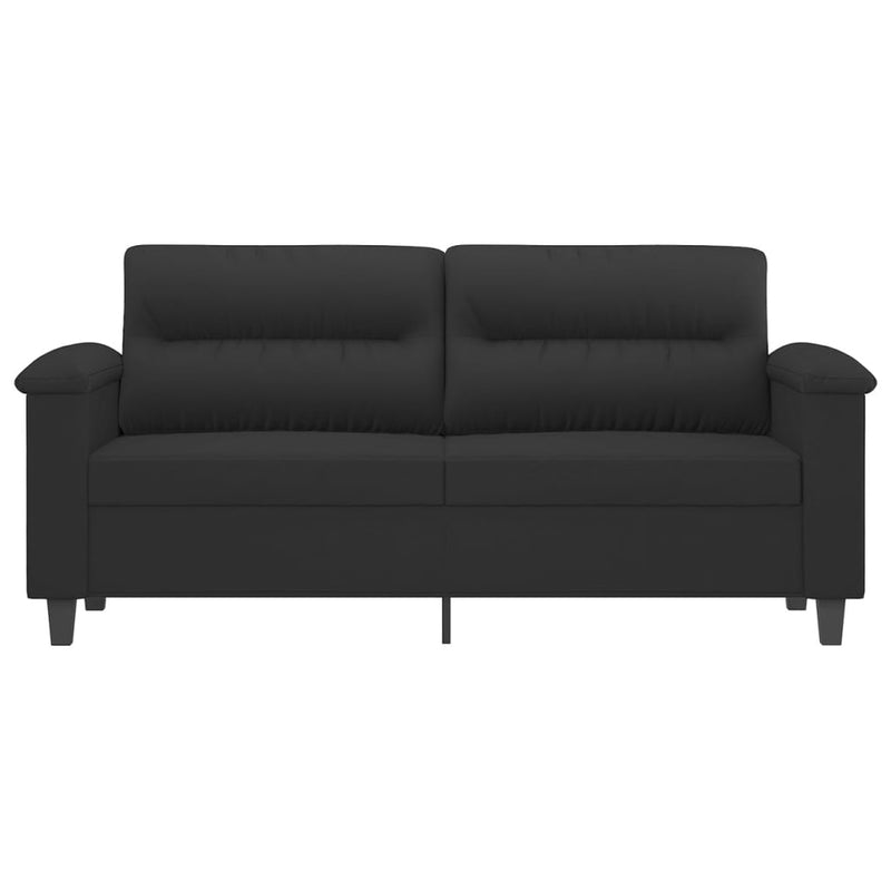 vidaXL kétszemélyes fekete mikroszálas szövetkanapé 140 cm