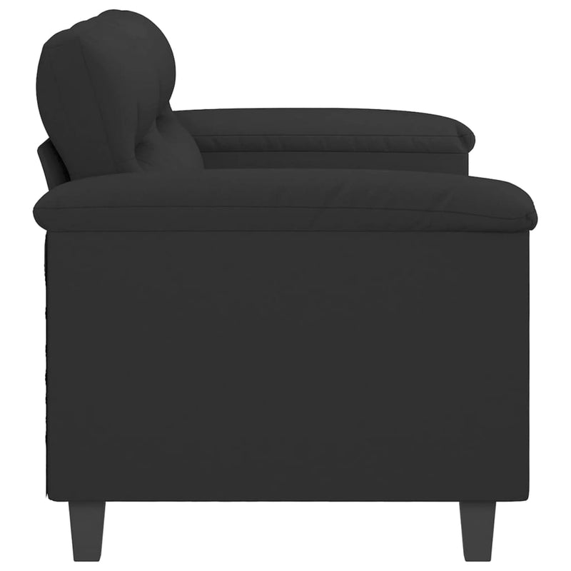 vidaXL kétszemélyes fekete mikroszálas szövetkanapé 140 cm