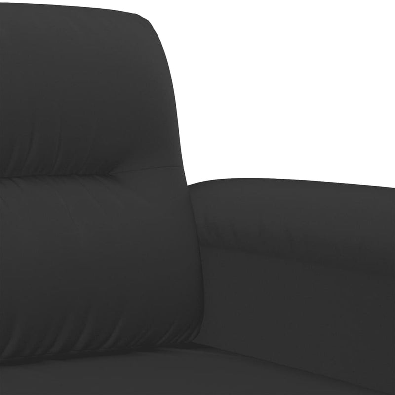 vidaXL kétszemélyes fekete mikroszálas szövetkanapé 140 cm