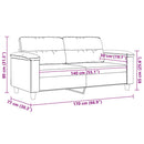 vidaXL kétszemélyes bézs mikroszálas szövetkanapé 140 cm