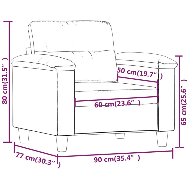 vidaXL szürke műbőr kanapészék 60 cm