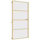 vidaXL arany edzett üveg alumínium vékony beltéri ajtó 102,5x201,5 cm