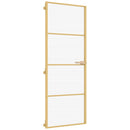 vidaXL arany edzett üveg és alumínium vékony beltéri ajtó 76x201,5 cm