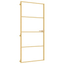 vidaXL arany edzett üveg és alumínium vékony beltéri ajtó 93x201,5 cm