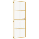 vidaXL arany edzett üveg és alumínium vékony beltéri ajtó 76x201,5 cm