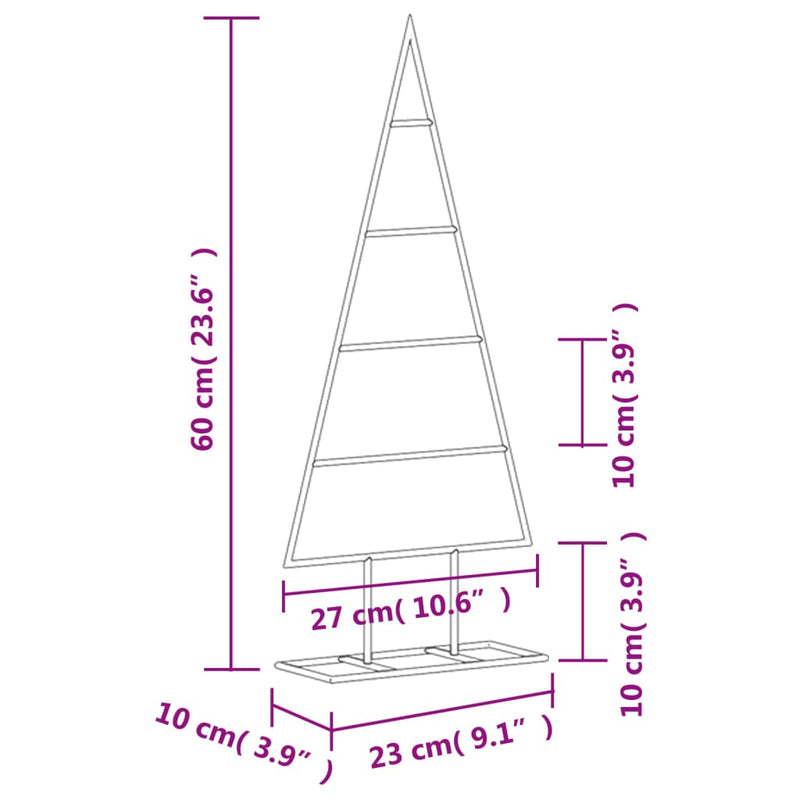 vidaXL fekete fém karácsonyfa dekorációhoz 60 cm