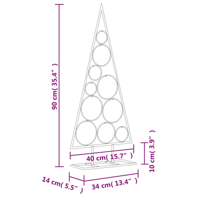 vidaXL fekete fém karácsonyfa dekorációhoz 90 cm