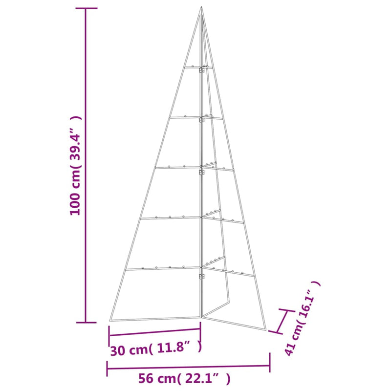 vidaXL fekete fém karácsonyfa dekorációhoz 100 cm