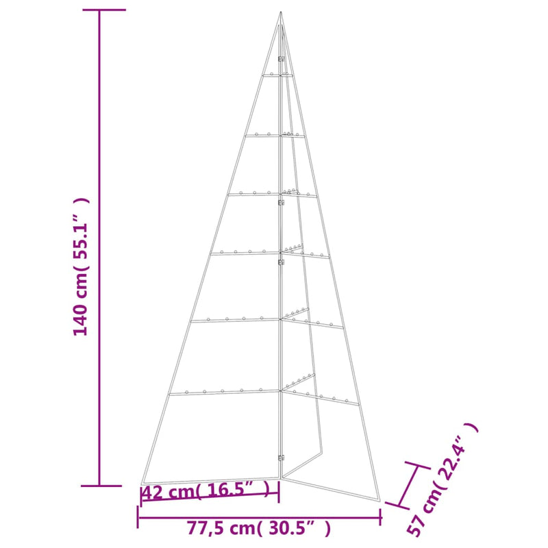 vidaXL fekete fém karácsonyfa dekorációhoz 140 cm