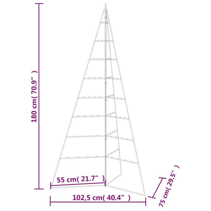 vidaXL fekete fém karácsonyfa dekorációhoz 180 cm