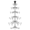 vidaXL fekete fém karácsonyfa dekorációhoz 150 cm