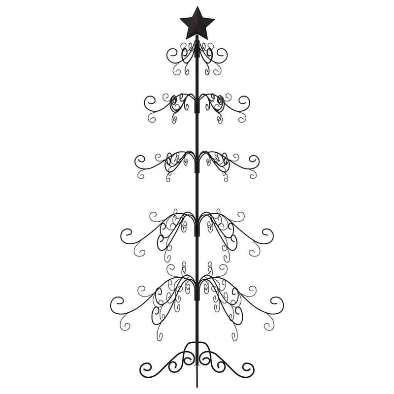 vidaXL fekete fém karácsonyfa dekorációhoz 150 cm