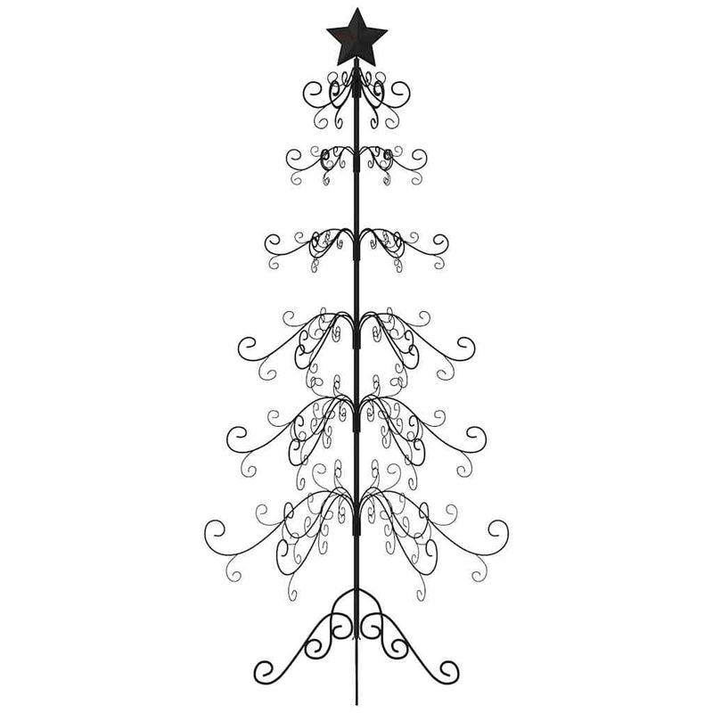 vidaXL fekete fém karácsonyfa dekorációhoz 180 cm