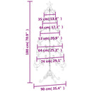 vidaXL fekete fém karácsonyfa dekorációhoz 180 cm