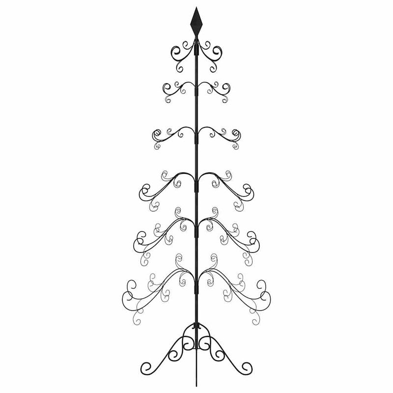 vidaXL fekete fém karácsonyfa dekorációhoz 215 cm