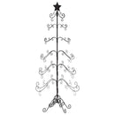 vidaXL fekete fém karácsonyfa dekorációhoz 215 cm