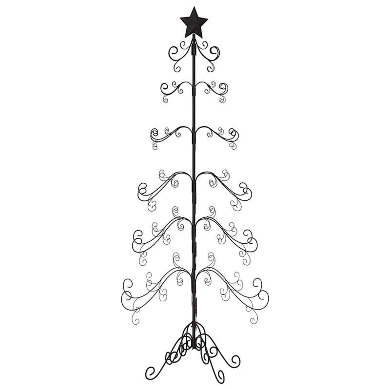 vidaXL fekete fém karácsonyfa dekorációhoz 215 cm