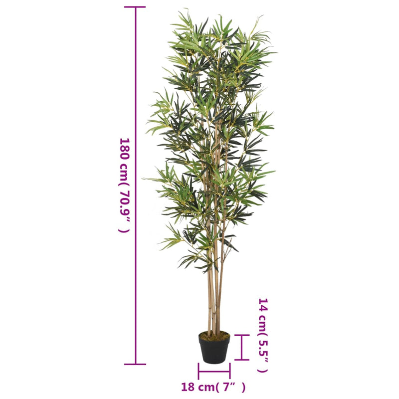 vidaXL zöld mű bambuszfa 1104 levéllel 180 cm