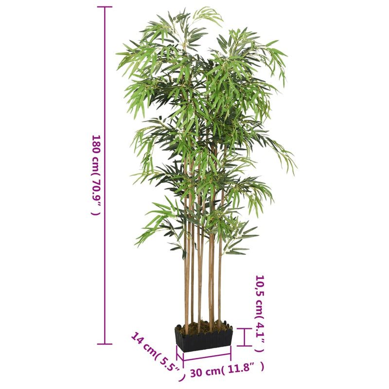 vidaXL zöld mű bambuszfa 1605 levéllel 180 cm
