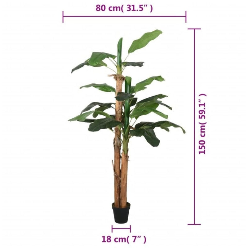 vidaXL zöld mű banánfa 18 levéllel 150 cm