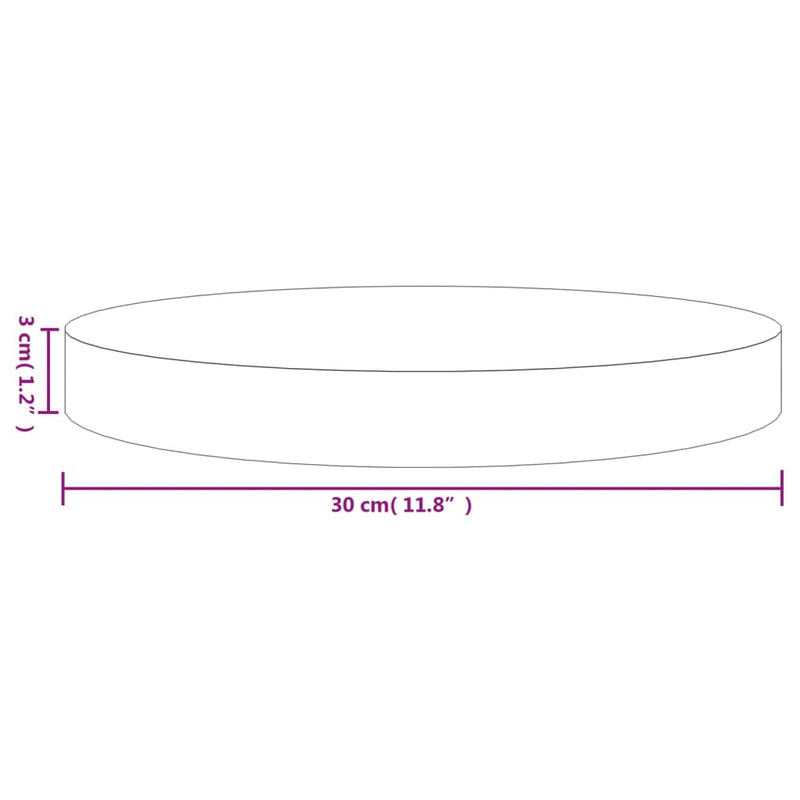 vidaXL fehér tömör fenyőfa kerek asztallap Ø30 x 3 cm