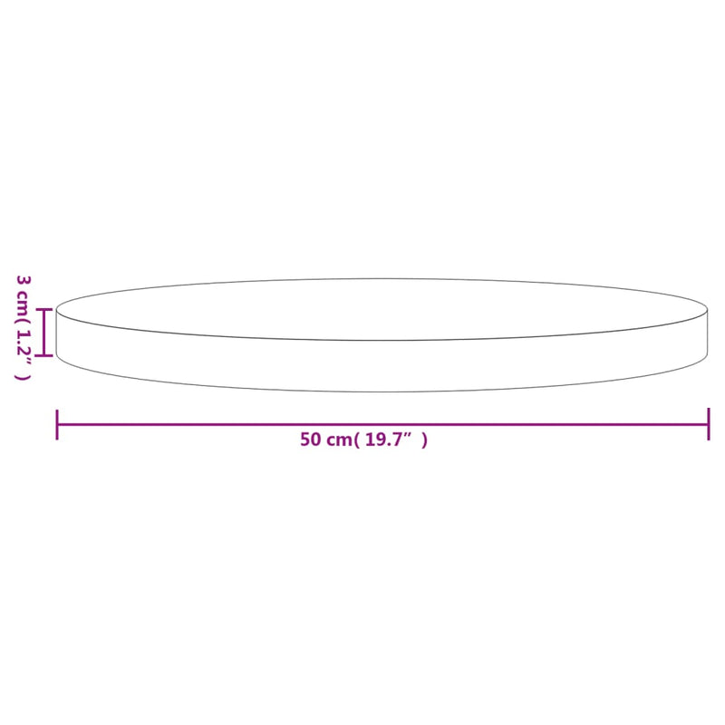 vidaXL fehér tömör fenyőfa kerek asztallap Ø50 x 3 cm