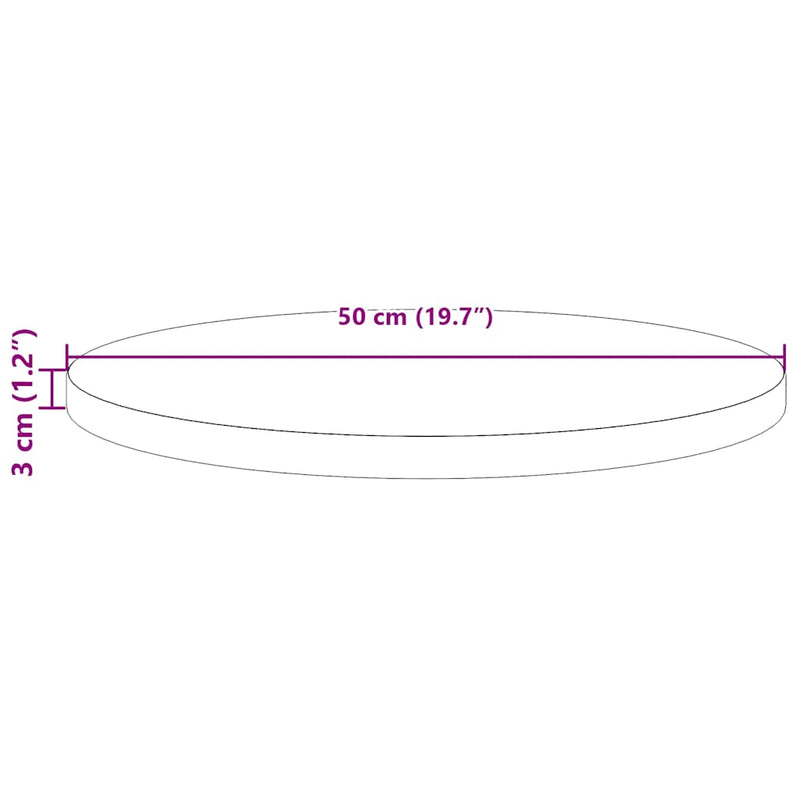 vidaXL fehér tömör fenyőfa kerek asztallap Ø50 x 3 cm