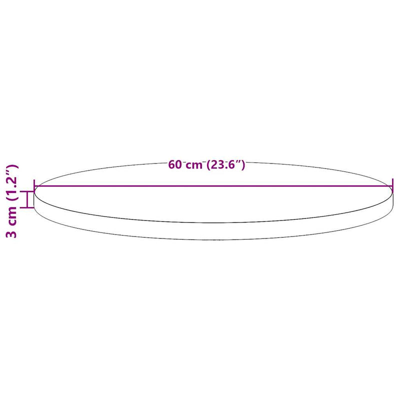 vidaXL fehér tömör fenyőfa kerek asztallap Ø60 x 3 cm