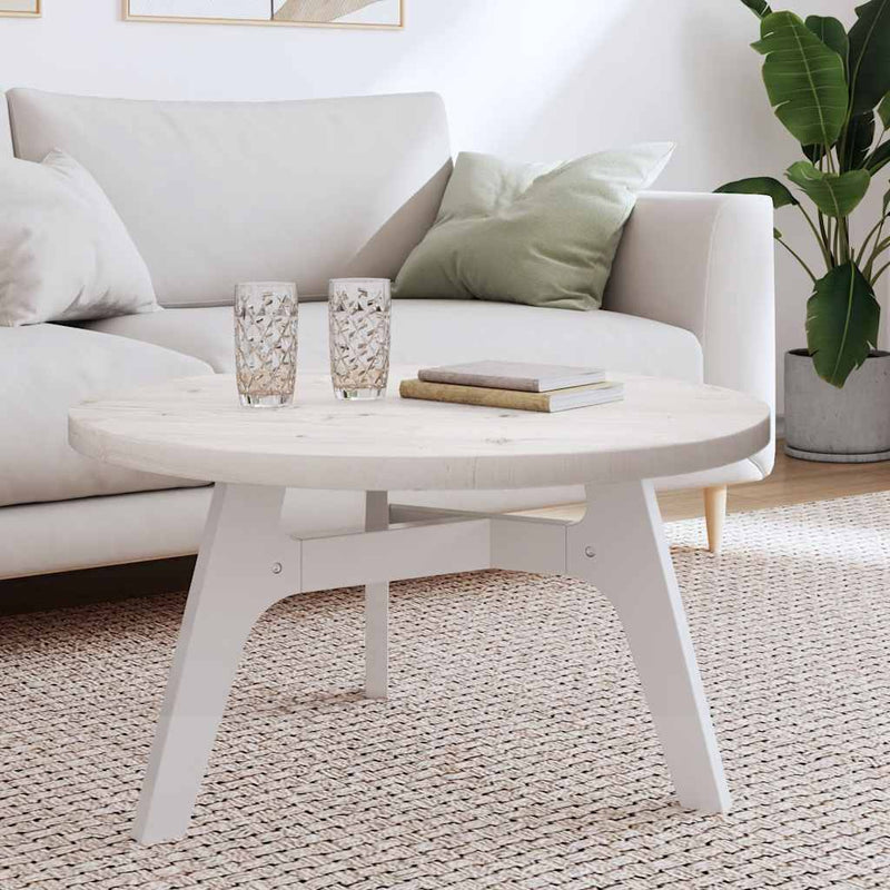 vidaXL fehér tömör fenyőfa kerek asztallap Ø80 x 3 cm
