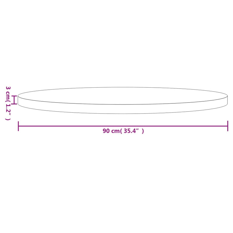 vidaXL fehér tömör fenyőfa kerek asztallap Ø90 x 3 cm