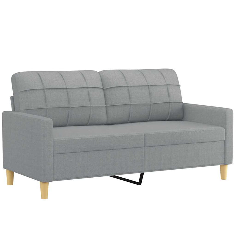 vidaXL kétszemélyes világosszürke szövetkanapé 140 cm